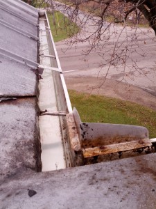 After we finished, the gutters resumed the ability to transport water effectively. 
